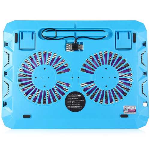 CoolCold K19 USB 2.0 Ultra Thin Luminous Game Two Fans Cooling Pads Notebook Cooler Pad for 14 15.6 17 Inch Laptops