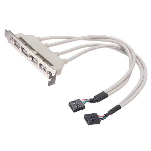 USB 2.0 9Pin 2 Port to 4 Port Motherboard USB Extension Cable 4 Port USB Baffle Line