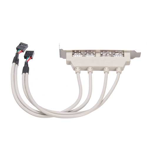 USB 2.0 9Pin 2 Port to 4 Port Motherboard USB Extension Cable 4 Port USB Baffle Line
