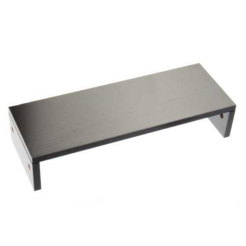 Black White Wooden Monitor Stand Computer Monitor Riser Wood Shelf Plinth