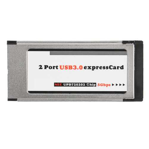 2 Dual Port USB 3.0 Express 34mm Express Card Hidden Adapter For Laptop Notebook