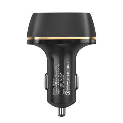 Dual USB 3A QC3.0 Fast Car Charger With LED Display For iPhone X 8 Oneplus 5 Xiaomi Mi6 Redmi Note4