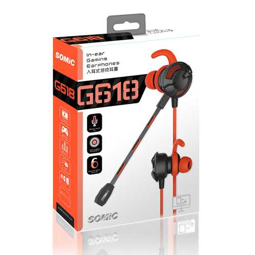 SOMiC G618 Wired In-ear Gaming Earphones Headphones with Dual Microphones