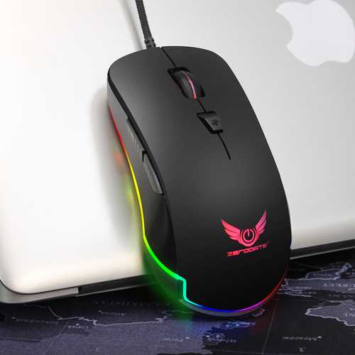 Zerodate S600 4800DPI 6 Buttons Gaming Mouse RGB Backlit USB Wired Mouse Optical Mice For Game
