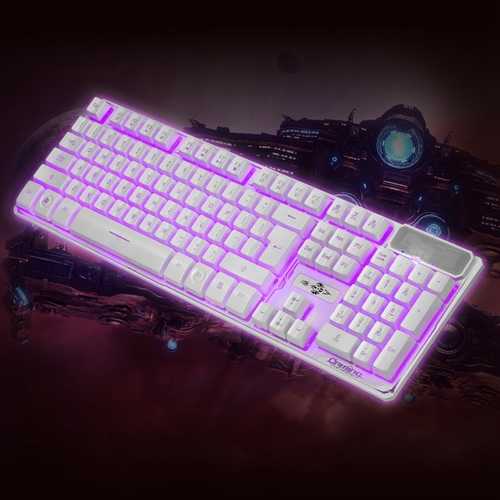 104 Keys 3 Colors Backlight Adjustable Game Keyboard USB Wired