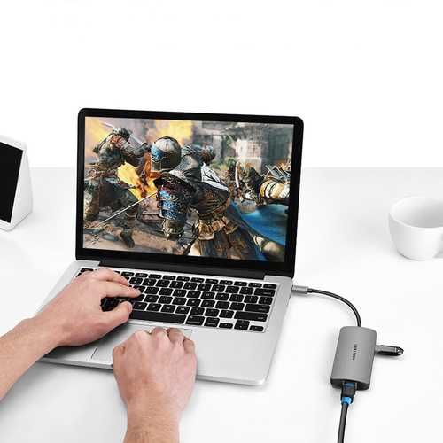 Vention CHFHA Type-c to USB 3.0 3Ports Hub RJ45 Gigabit Ethernet Adapter USB C to LAN Converter