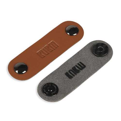 BUBM 2PCS Leather Magnetic Button Earphone Data Cable Clip Desktop Accessory Organized Holder