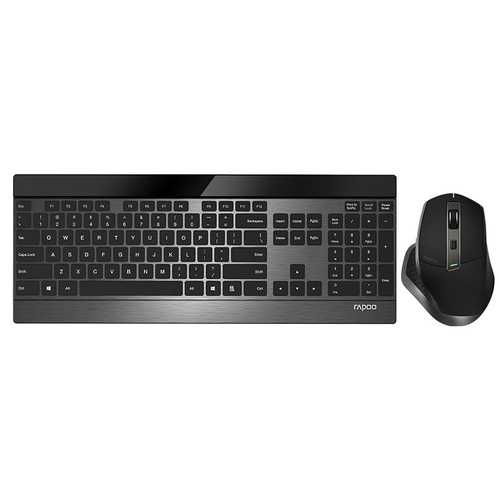 Rapoo MT980 Multi-mode Wireless Bluetooth Ultra Slim 4mm Keyboard and MT750 Rechargeable Mouse Combo