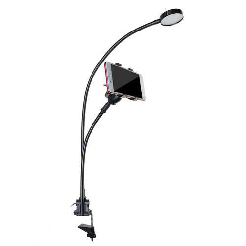Universal Live Stream Fill Light 360 Degree Rotation Adjustable Clip Phone Holder Desktop Stand