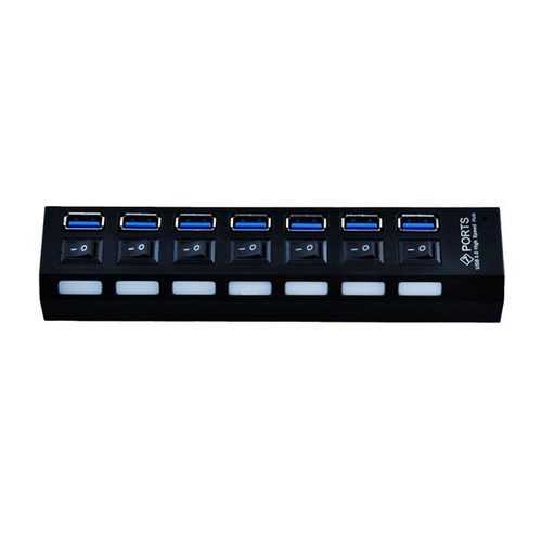 7 Ports USB3.0 External HUB with Individual Switch + USB A to B Cable