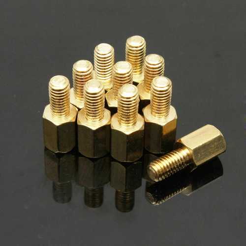 10x 6.5mm Brass Standoff 6-32 - M3 PC Case Motherboard Riser Screws Washers