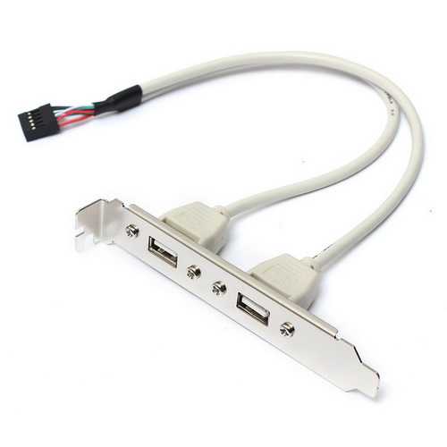 2 Port USB 2.0 Rear Panel Expansion Bracket to Motherboard USB Header