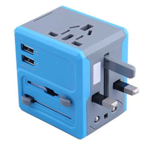 WTA-608 Multifunction Universal Dual USB Travel Charger Converter Adapter Plug