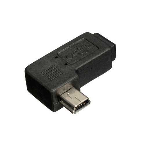 Mini USB 5Pin Male to Female Extension Adapter 90 Degree Right/Left Angled