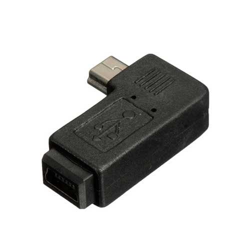 Mini USB 5Pin Male to Female Extension Adapter 90 Degree Right/Left Angled