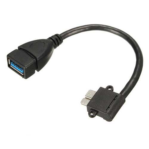 Angled Micro USB 3.0 Male To USB 3.0 Female OTG Cable