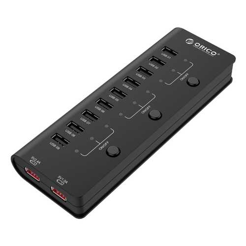 ORICO HF9US-2P-BK 9 Port USB Hubs and 2 Charging Port with Power Switch 12V 2.5A Power Adapter