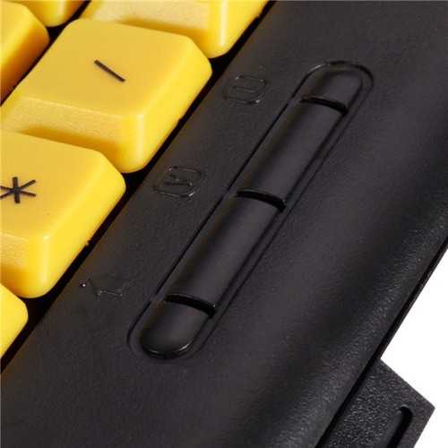 Large Print USB Computer Keyboard High Contrast Yellow Keys Black Letter for Elder