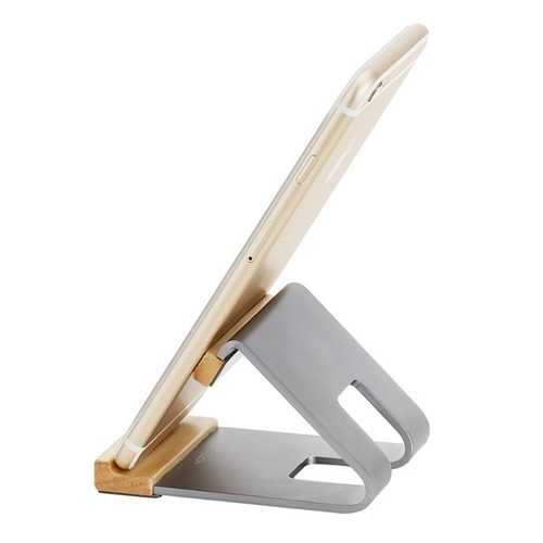 ROCK Universal Wooden Aluminum Alloy Metal Desktop Mount Holder for Xiaomi Samsung iPhone Tablet