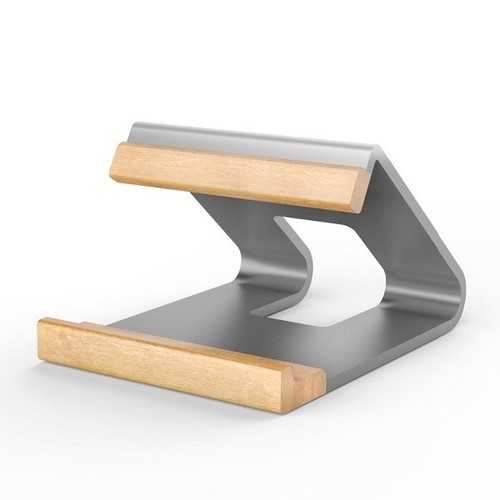 ROCK Universal Wooden Aluminum Alloy Metal Desktop Mount Holder for Xiaomi Samsung iPhone Tablet