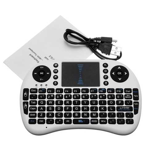 Mini 2.4G Wireless Keyboard With Touchpad Fly Mouse For PC Android TV White