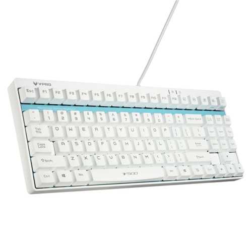 Rapoo V500 White Mechanical Gaming Keyboard 87 Keys Black Blue Brown Switches