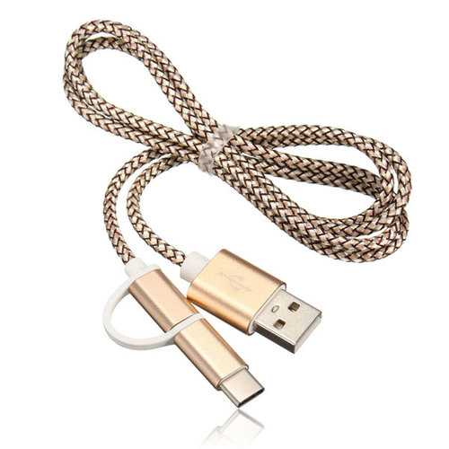 1M USB 3.1 Type C Micro USB Charger Data Sync Cable for Tablet Random Shipment