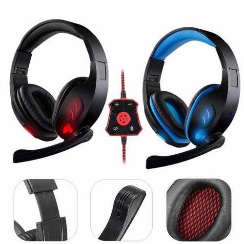 Gaming Headset 7.1Ch Stereo Foldable Headbrand Headphone USB LED With Mic