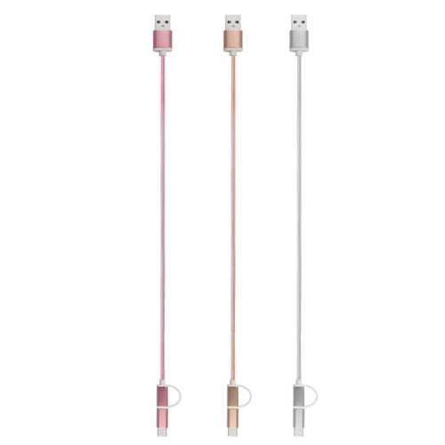 TIANSTON Original 1M Aluminum Nylon Metal Plug Usb Type-C Cable Sync Charge Cable