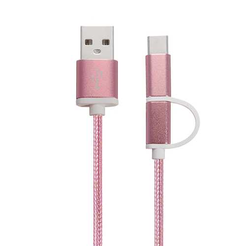 TIANSTON Original 1M Aluminum Nylon Metal Plug Usb Type-C Cable Sync Charge Cable