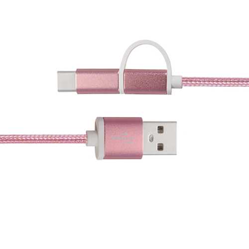 TIANSTON Original 1M Aluminum Nylon Metal Plug Usb Type-C Cable Sync Charge Cable