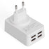 Earldom EU 5V 4.4A 4 Port USB Charger Adapter with Data Cable