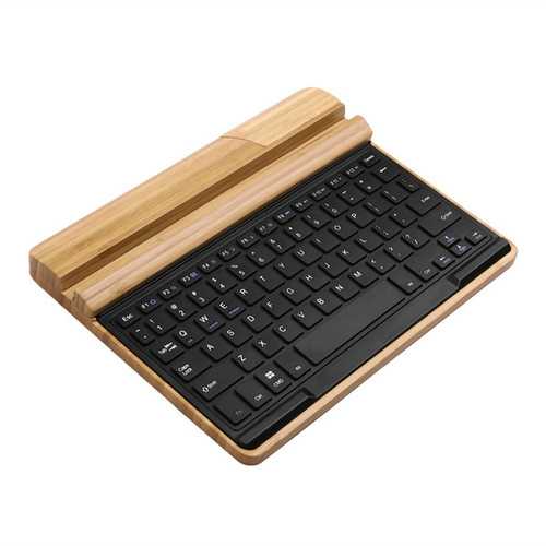 SEENDA IBK-09D Universal Bamboo Wireless Bluetooth Keyboard With Mobile/Table Stand Holder