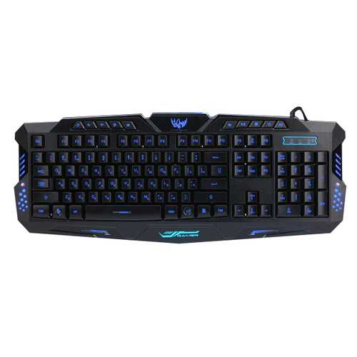 A877 Russian Version Wired 3 Color Adjustable Backlit Gaming Keyboard