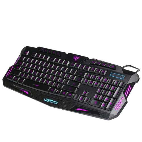 A877 Russian Version Wired 3 Color Adjustable Backlit Gaming Keyboard