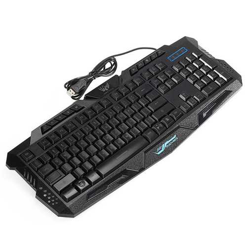 A877 English Version Wired 3 Color Adjustable Backlit Gaming Keyboard