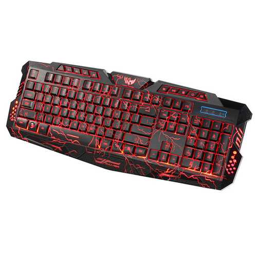 A878 Crack Explosion Version Wired 3 color Adjustable Backlit Gaming Keyboard