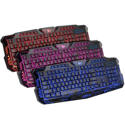 A878 Crack Explosion Version Wired 3 color Adjustable Backlit Gaming Keyboard