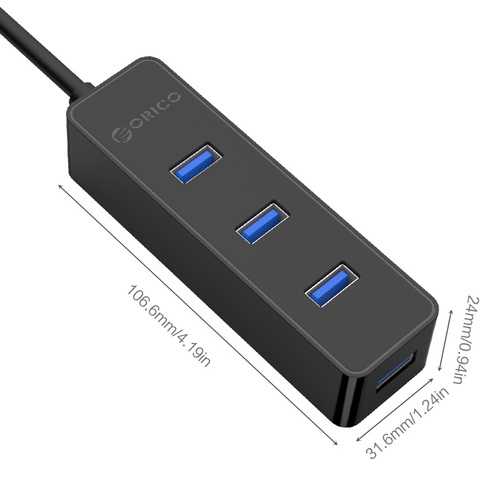 ORICO W5PH4-U3-V1-BK Bus Powered USB 3.0 With VL812 Chipset 4 Port HUB For Laptop Ultrabook