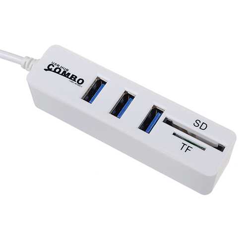 Combo HY-617 Mini USB 2.0 Hub with SD/TF Card Reader Function