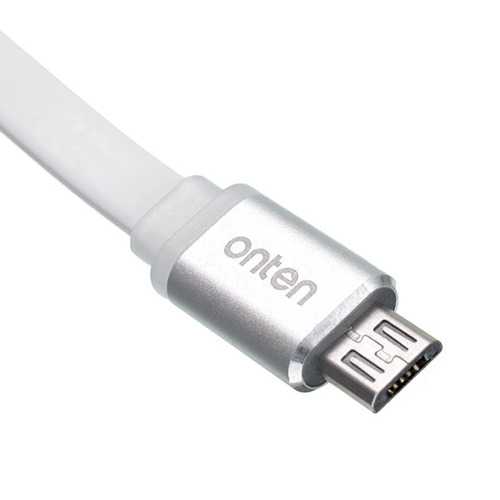 Onten OTN 7298 Lightning to USB flat cable for Android devices Aluminum Alloy Shell silver