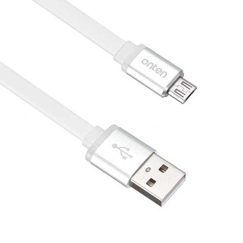 Onten OTN 7298 Lightning to USB flat cable for Android devices Aluminum Alloy Shell silver