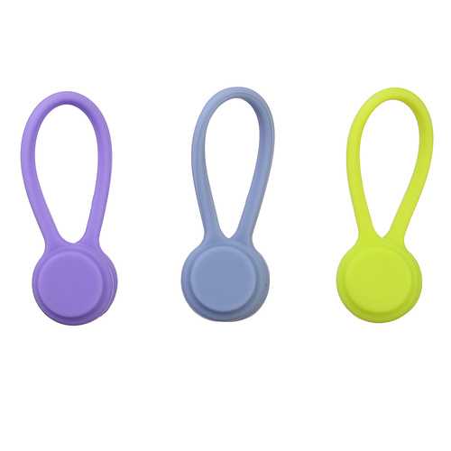 3 pcs Silicone Magnet Coil Earphone Cable Winder Cable Organizer