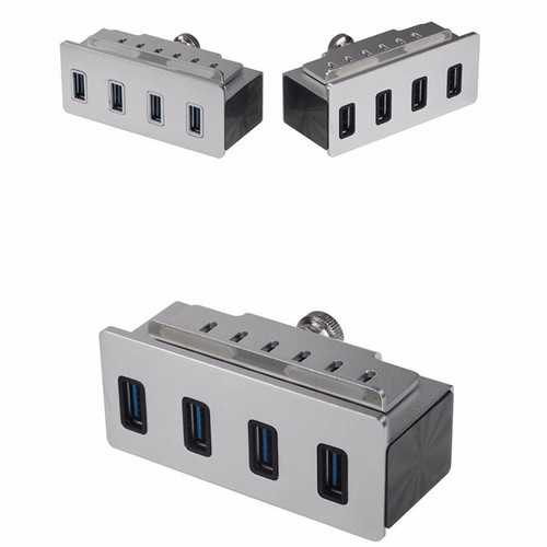 High Speed 5Gbps 4 USB 3.0 Ports Clip Design Aluminum Alloy USB Hub for PC iMac