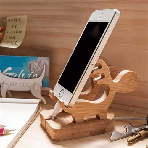 Tounee Universal Wooden Deer Phone Stand Lazy Holder Mobile Bracket for iPhone Samsung Xiaomi HTC