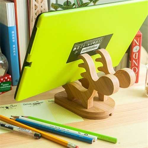 Tounee Universal Wooden Deer Phone Stand Lazy Holder Mobile Bracket for iPhone Samsung Xiaomi HTC