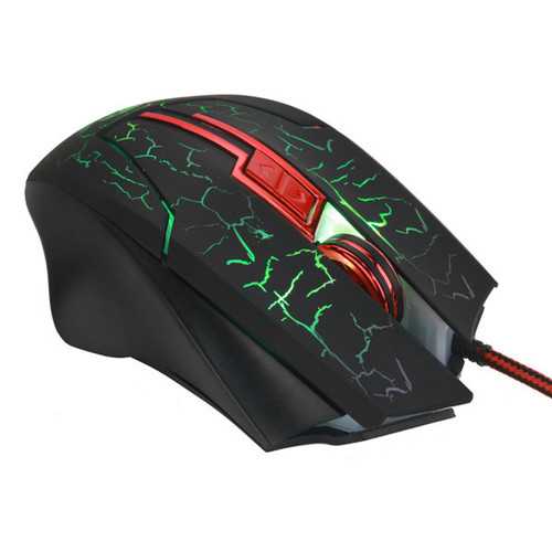 HXSJ H800 Fire Bird 6D 5500 DPI Colorful Backlight Wired Optical Gaming Mouse