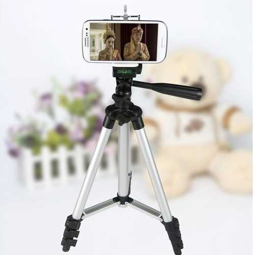 4 Sections Aluminium Camera Tripod Phone Stand With PhonE Mount For Iphone Samsung Xiaomi Huawei