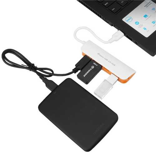 4 Port High Speed Curved Surface USB 3.0 Hub For PC Laptop