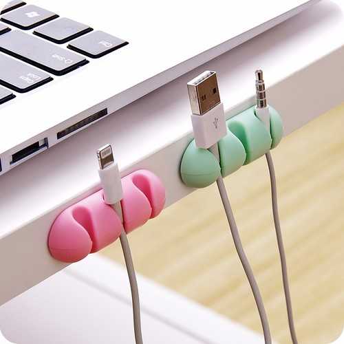 Bakeey™ 2PCS TPU Cable Clips Cable Holder Desktop Cable Organizer Cord Management Headphone Holder